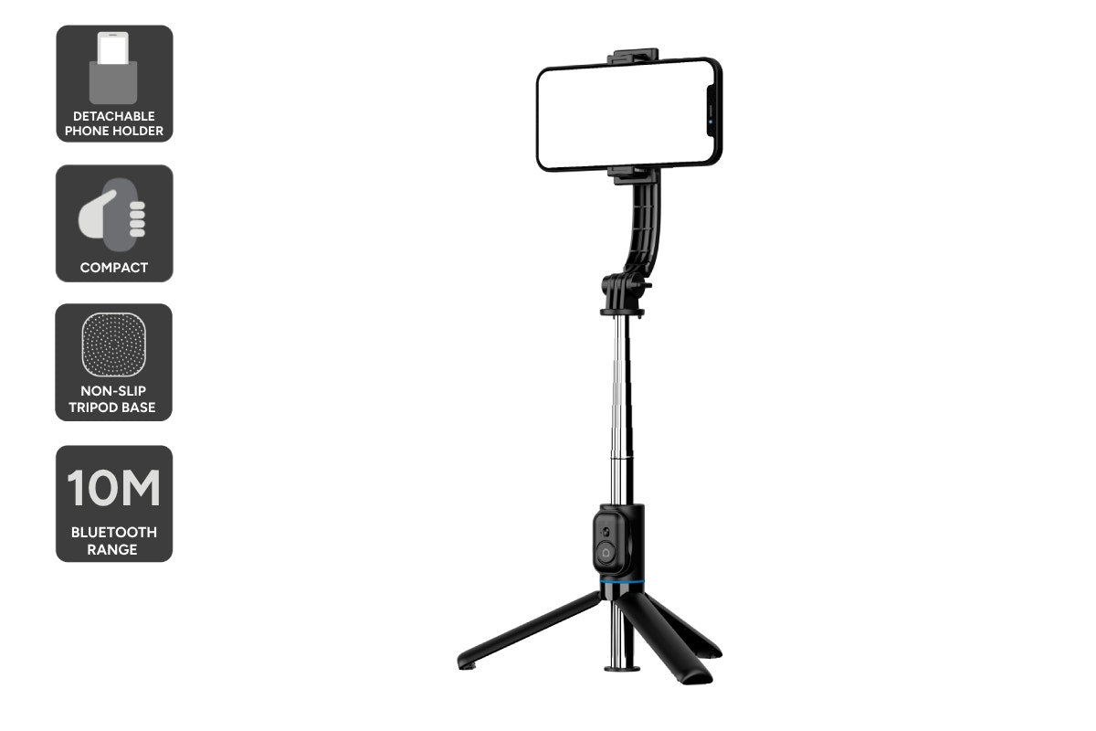 Kogan Bluetooth Selfie Tripod With Detachable Phone Holder