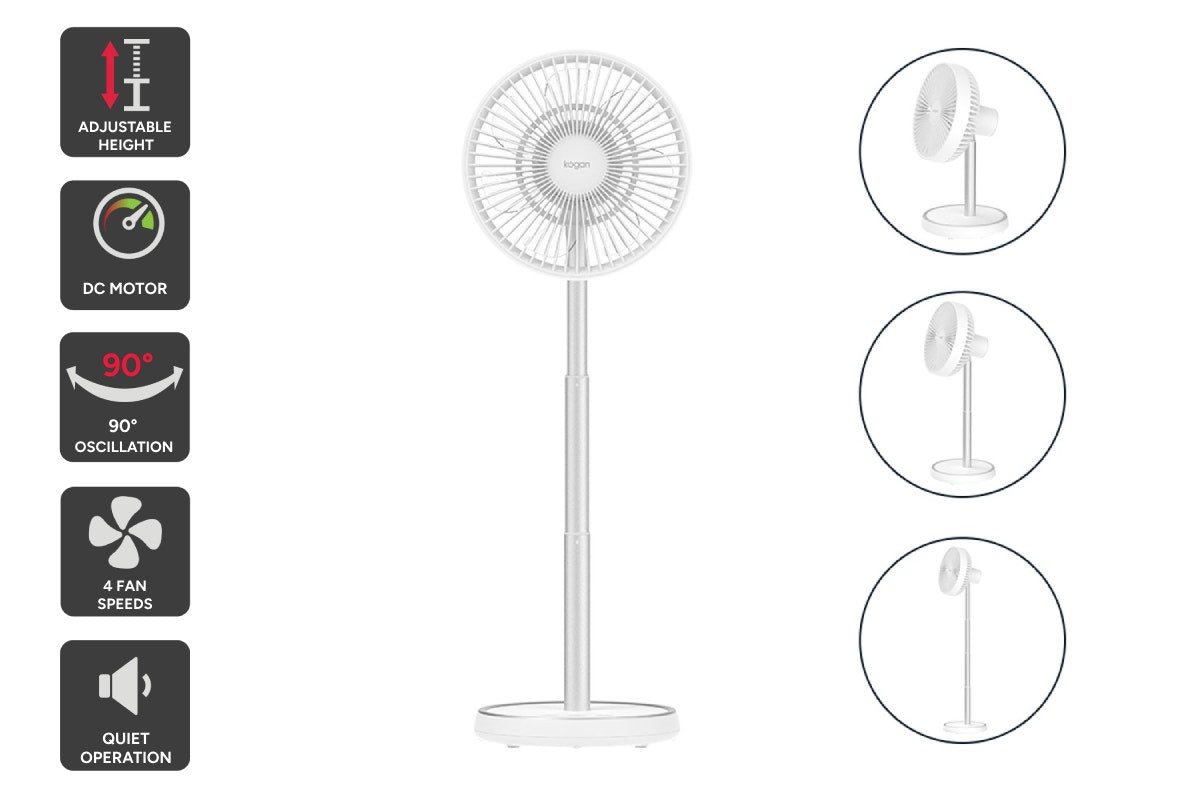 Kogan Portable Rechargeable Oscillating DC Motor Fan