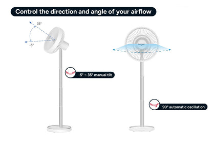 Kogan Portable Rechargeable Oscillating DC Motor Fan