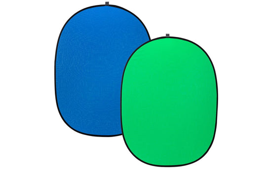 Kogan Reversible Collapsible Pop Up Chroma Key Background Screen  - Green & Blue, 150 x 200cm 
