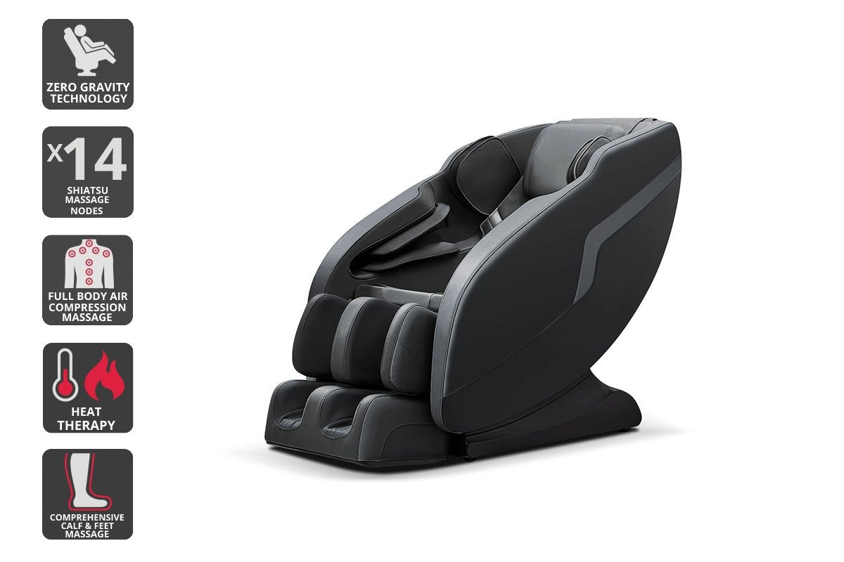 Kogan S1 Zero-Gravity Heated Shiatsu Massage Recliner Chair (Charcoal)