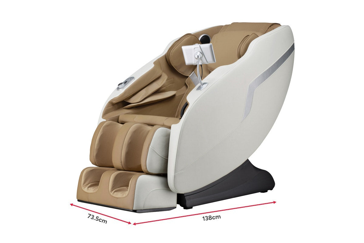 Kogan S1 Pro Zero-Gravity Heated Shiatsu Massage Recliner Chair (White/Tan)