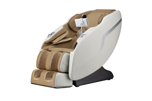 Kogan S1 Pro Zero-Gravity Heated Shiatsu Massage Recliner Chair (White/Tan)