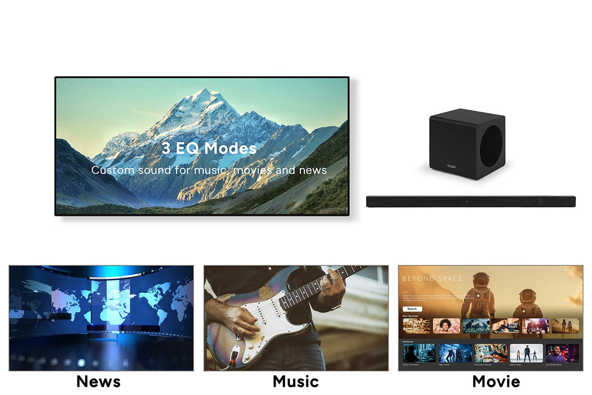 Kogan 2.1 Channel 160W Dolby Slim Soundbar with Wireless Subwoofer