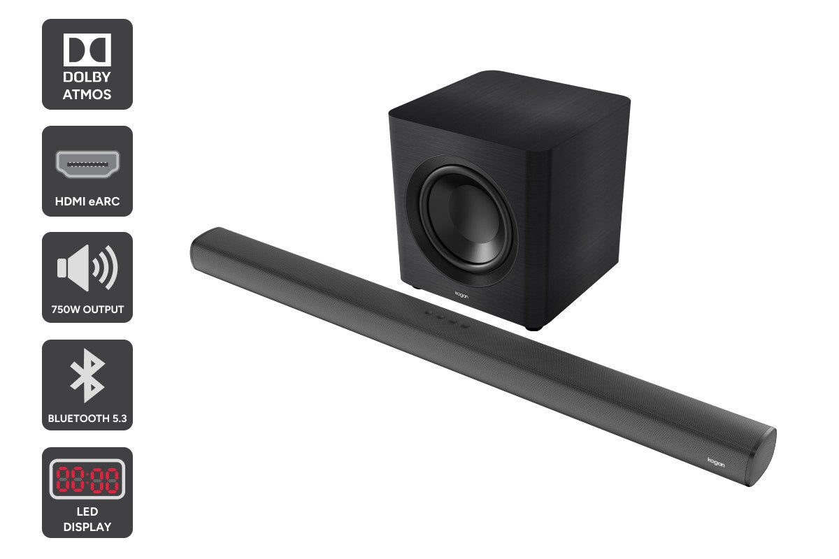 Kogan 7.1.2 Channel 750W Dolby Atmos Soundbar with Wireless Subwoofer