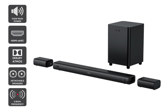 Kogan 7.1.4 Channel Dolby Atmos Soundbar with Detachable Surround Speakers