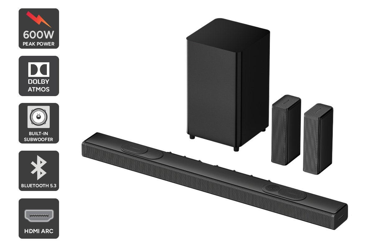 Kogan 9.1.4 Channel Dolby Atmos Soundbar with Wireless Subwoofer & Rear Speakers