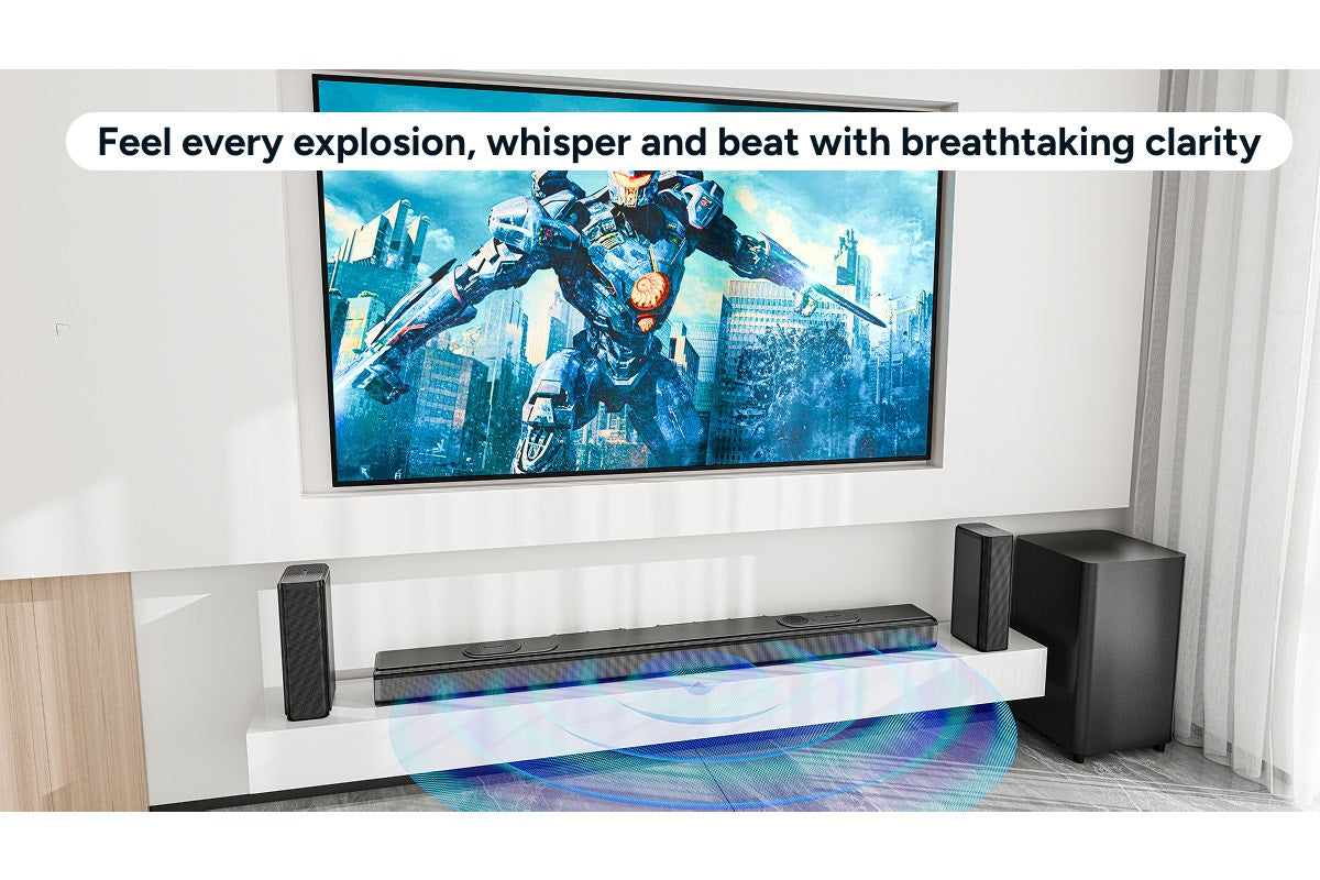 Kogan 9.1.4 Channel Dolby Atmos Soundbar with Wireless Subwoofer & Rear Speakers