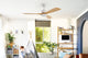 Kogan SmarterHomeâ„¢ 132cm DC Motor Ceiling Fan with LED Light (White & Natural)