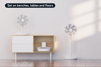 Kogan SmarterHome  Premium Rechargeable 3D Oscillating DC Fan - White