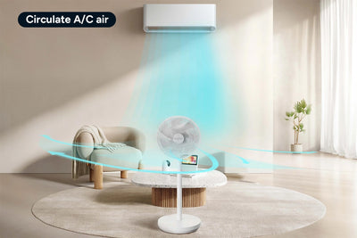 Kogan SmarterHome  Premium Rechargeable 3D Oscillating DC Fan - White