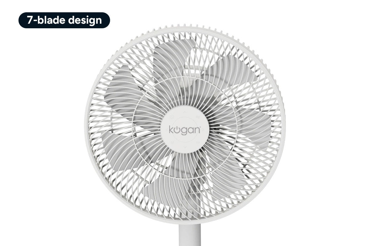 Kogan SmarterHome™ Premium Rechargeable 3D Oscillating DC Fan (White)