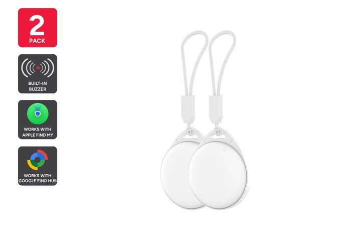 Kogan 2-in-1 Smart Tag Tracker for Apple Find My and Google Find Hub (2 Pack)