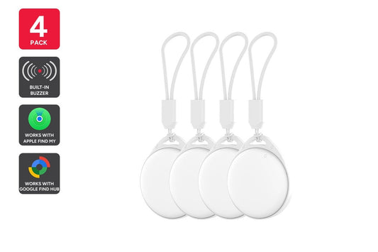 Kogan 2-in-1 Smart Tag Tracker for Apple Find My and Google Find Hub (4 Pack)