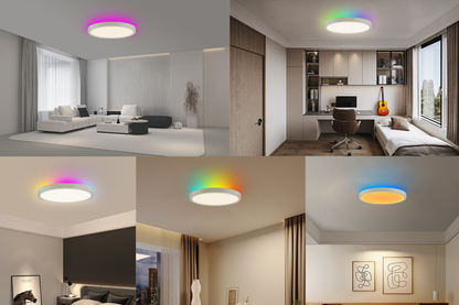 Kogan SmarterHomeâ„¢ LED RGBIC Ceiling Light  - Wi-Fi)