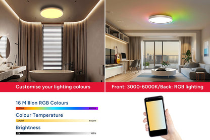 Kogan SmarterHome™ LED RGBIC + CCT Ceiling Light - Wi-Fi