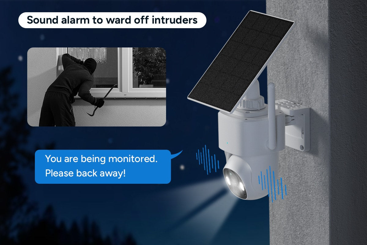 Kogan SmarterHome™ 3MP Outdoor Battery Powered Pan and Tilt Security Camera with Spotlight