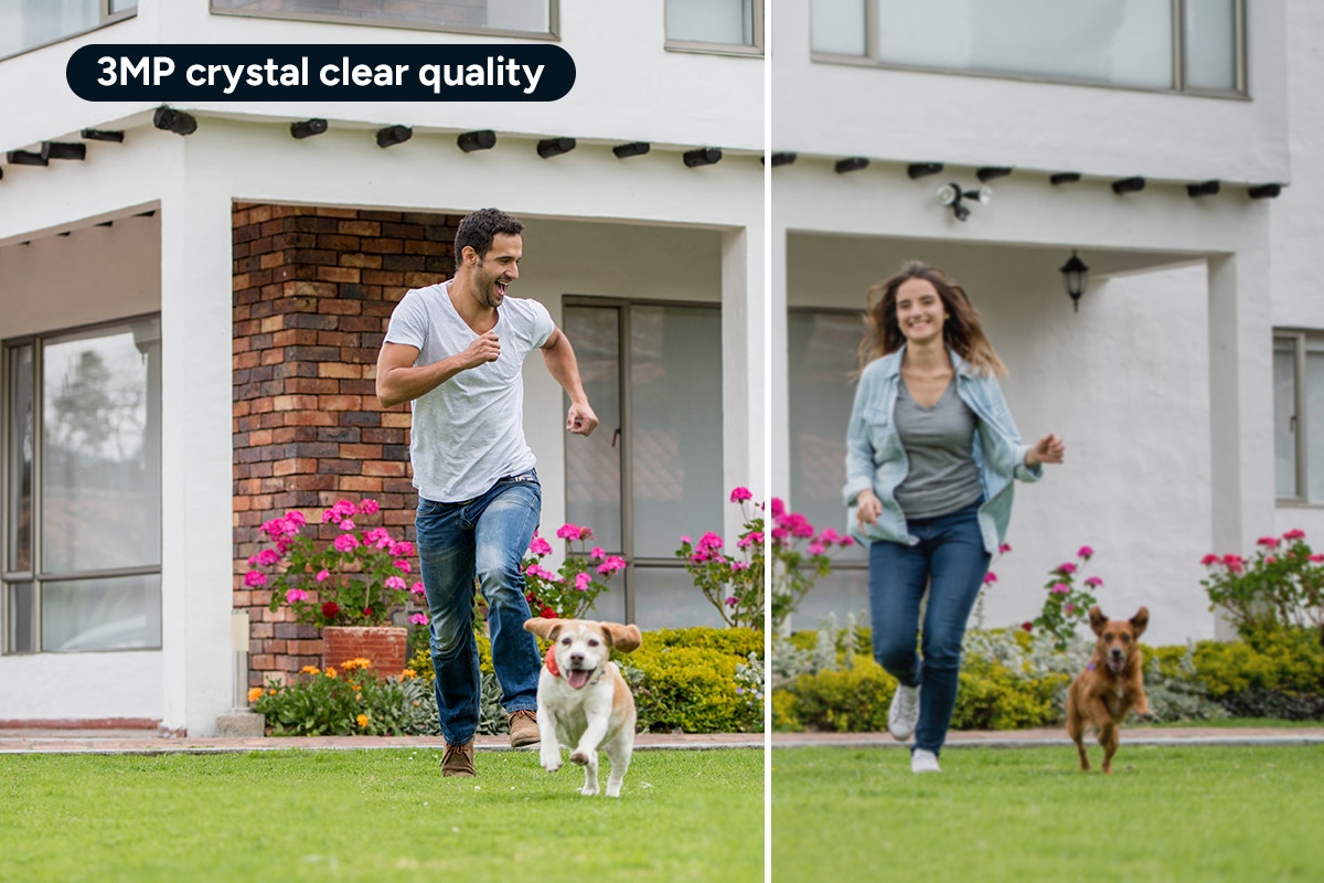 Kogan SmarterHome™ 3MP Outdoor Battery Powered Pan and Tilt Security Camera with Spotlight