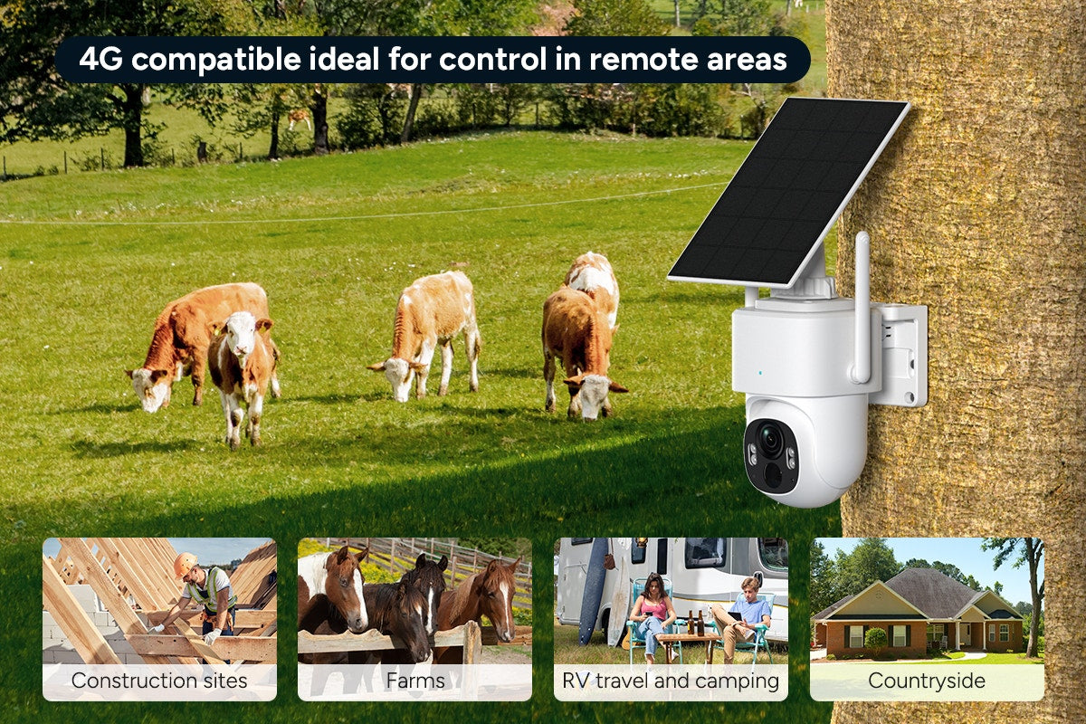 Kogan SmarterHome™ 3MP Outdoor Battery Powered Pan and Tilt Security Camera with Spotlight