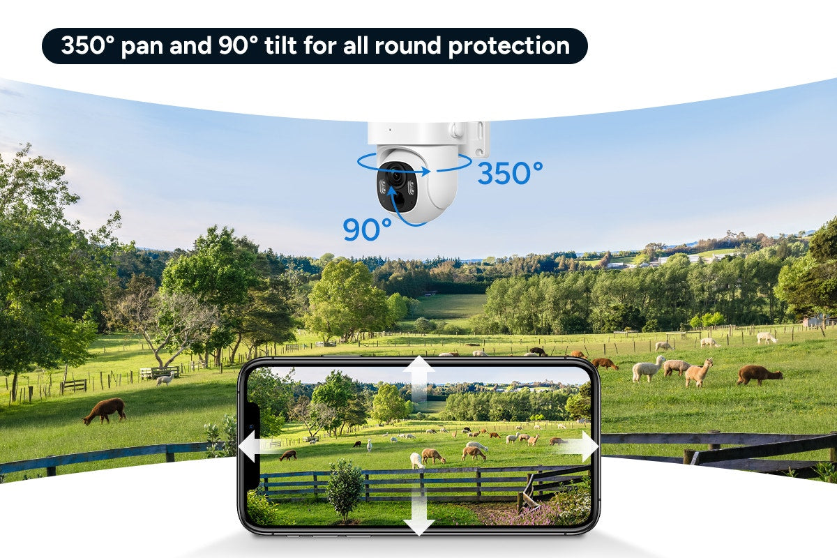 Kogan SmarterHome™ 3MP Outdoor Battery Powered Pan and Tilt Security Camera with Spotlight