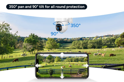 Kogan SmarterHome™ 3MP Outdoor Battery Powered Pan and Tilt Security Camera with Spotlight