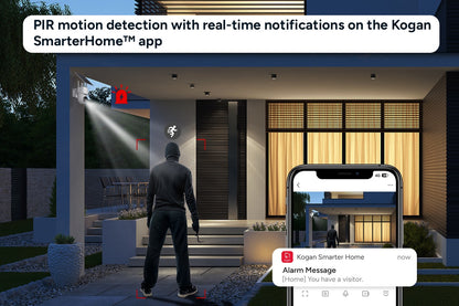 Kogan SmarterHome™ 3MP Outdoor Battery Powered Pan and Tilt Security Camera with Spotlight