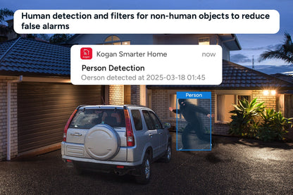 Kogan SmarterHome™ 3MP Outdoor Battery Powered Pan and Tilt Security Camera with Spotlight