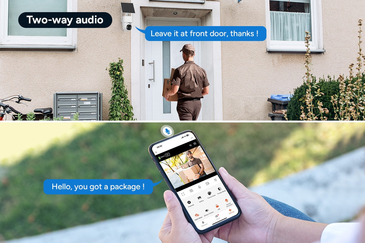 Kogan SmarterHome™ 3MP Outdoor Battery Powered Pan and Tilt Security Camera with Spotlight