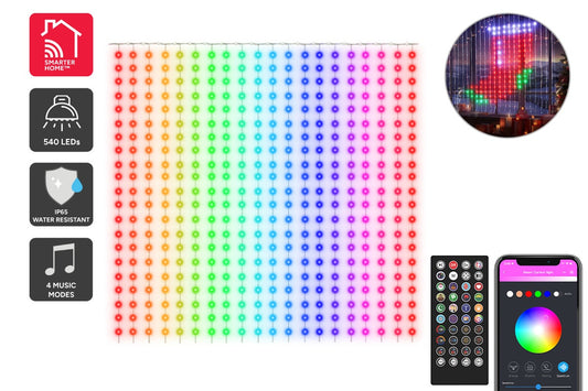 Kogan SmarterHome™ 540 LED RGBIC Curtain Light