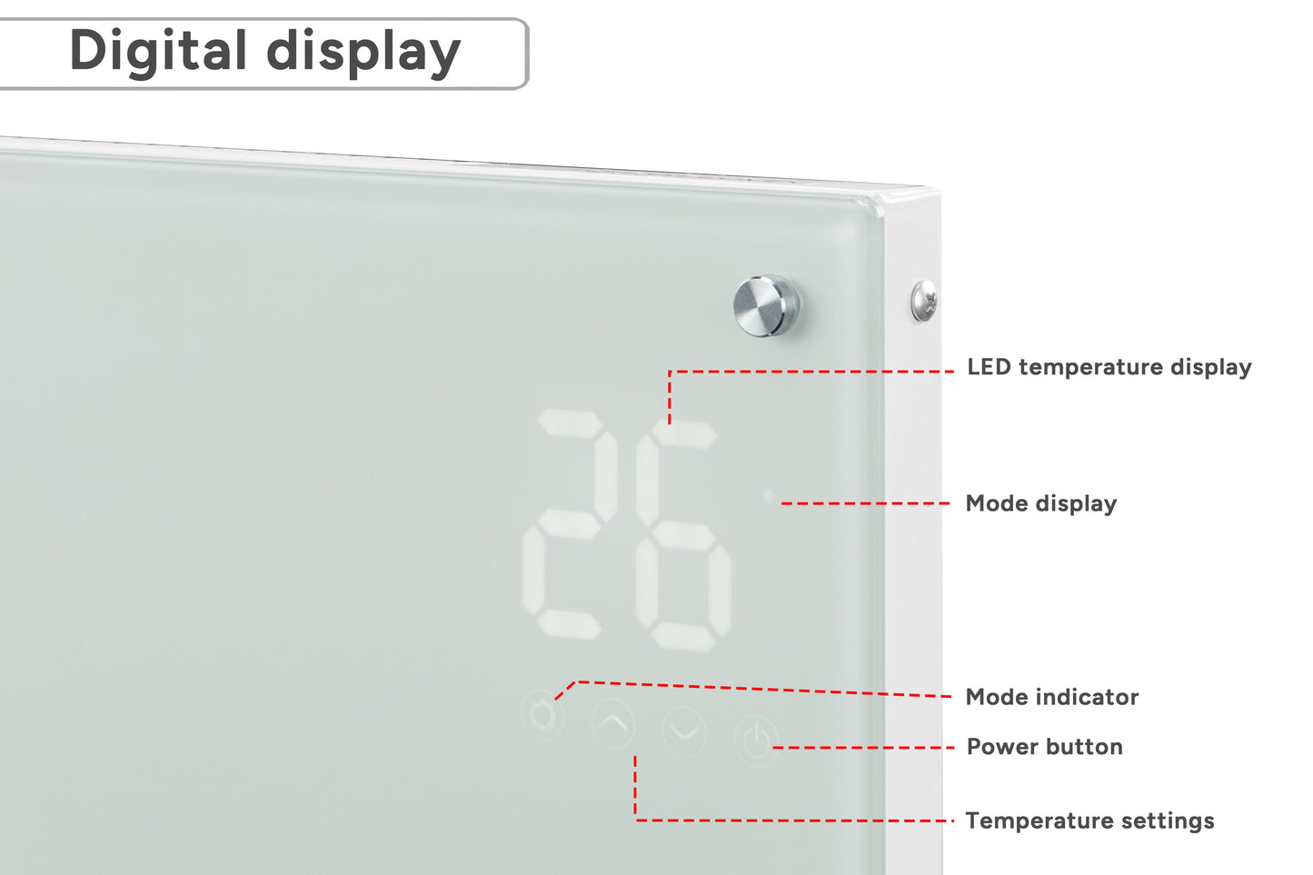 Kogan SmarterHomeâ„¢ 2.4kW Premium Glass Panel Heater  - White)