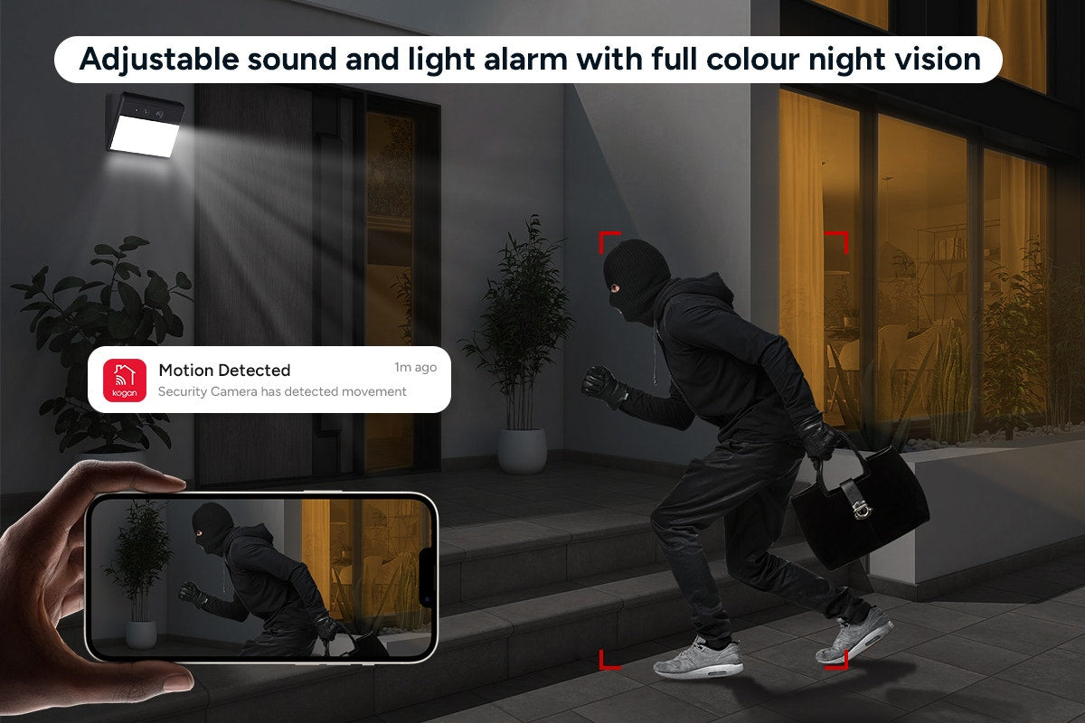 Kogan SmarterHome™ 3MP Outdoor Solar Security Camera with Floodlight