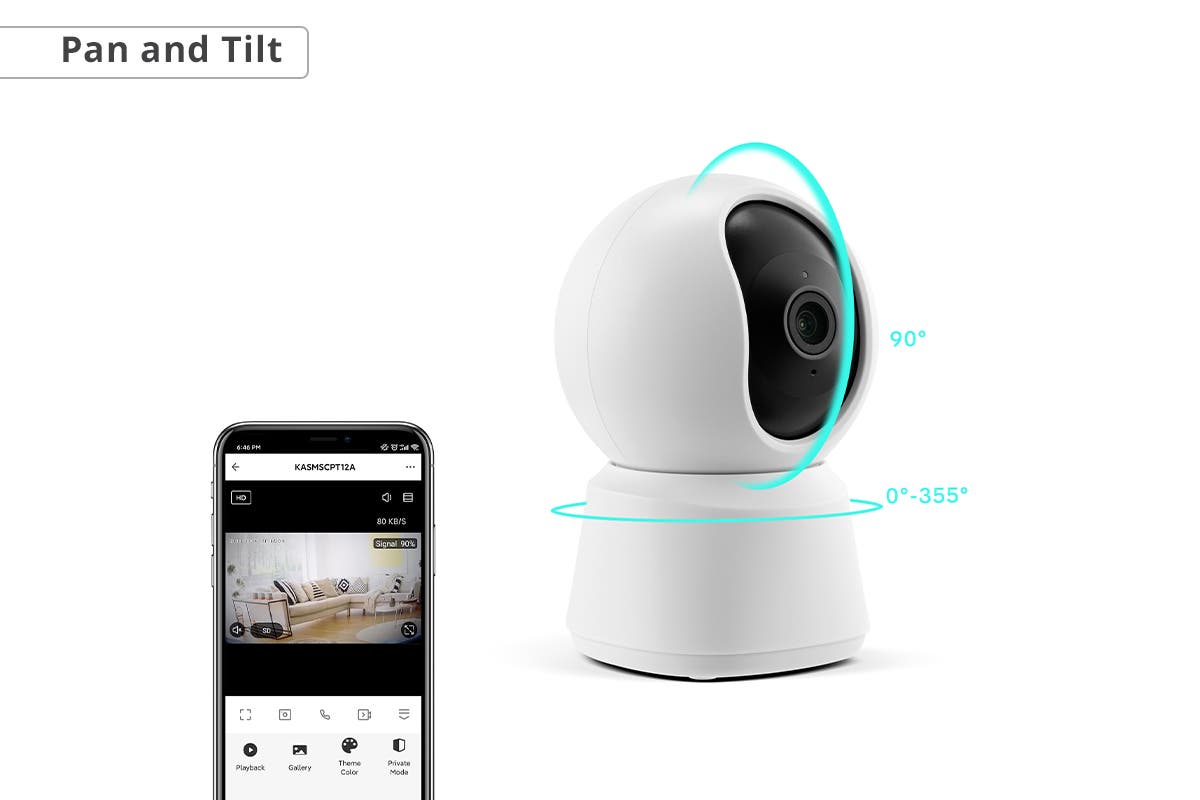 Kogan SmarterHome™ 3MP Pan & Tilt Motion Tracking Security & Pet Camera