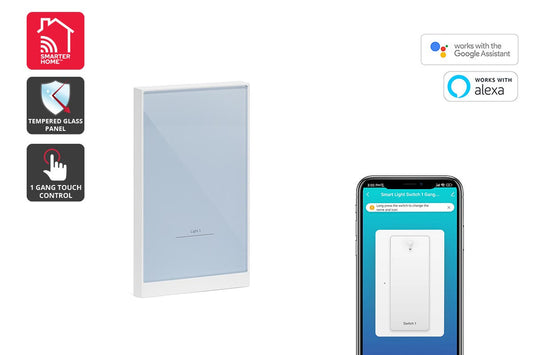 Kogan SmarterHomeâ„¢ Smart Touch Light Switch (1 Gang, White)