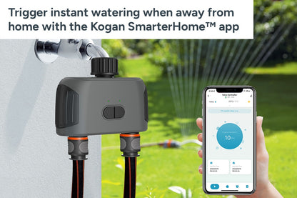 Kogan SmarterHome Wireless Garden Irrigation Water Timer with Dual Outlets