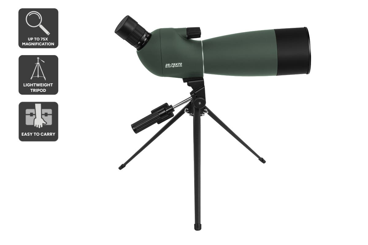 Kogan 25-75x70 Spotting Scope with Tripod and Phone Adapter Set