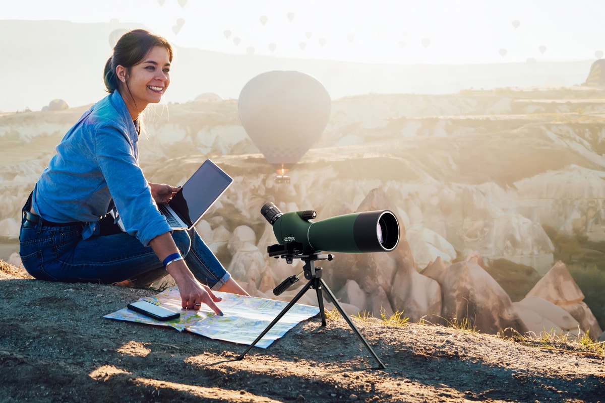 Kogan 25-75x70 Spotting Scope with Tripod and Phone Adapter Set