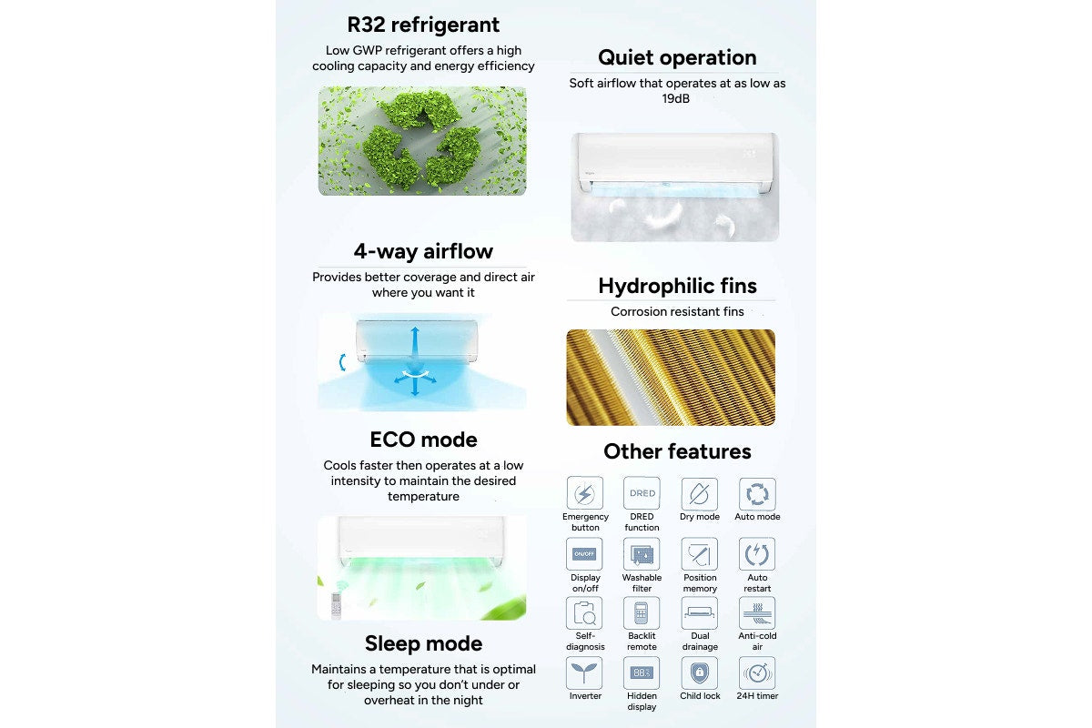 Kogan SmarterHome™ 3.5kW Inverter Split System Air Conditioner (Reverse Cycle)