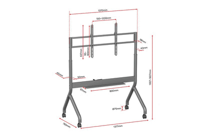 Kogan Heavy Duty Adjustable Portable TV Floor Stand for 60" - 110" TVs