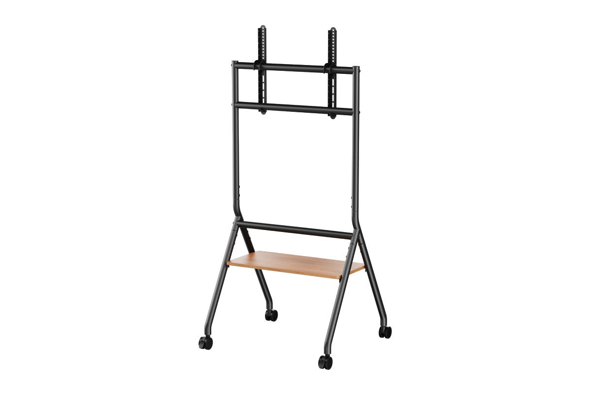 Kogan Studio TV Cart with Shelf for 37" - 86" TVs (Matte Black & Walnut)