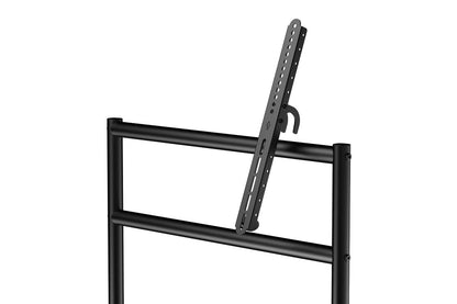 Kogan Studio TV Cart with Shelf for 37" - 86" TVs (Matte Black & Walnut)