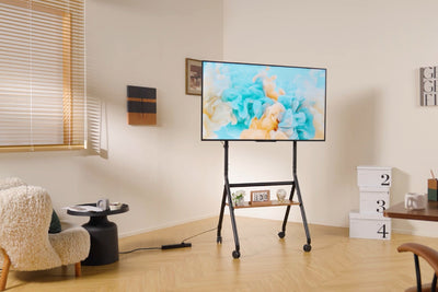 Kogan Studio TV Cart with Shelf for 37  - 86  TVs  Matte Black & Walnut