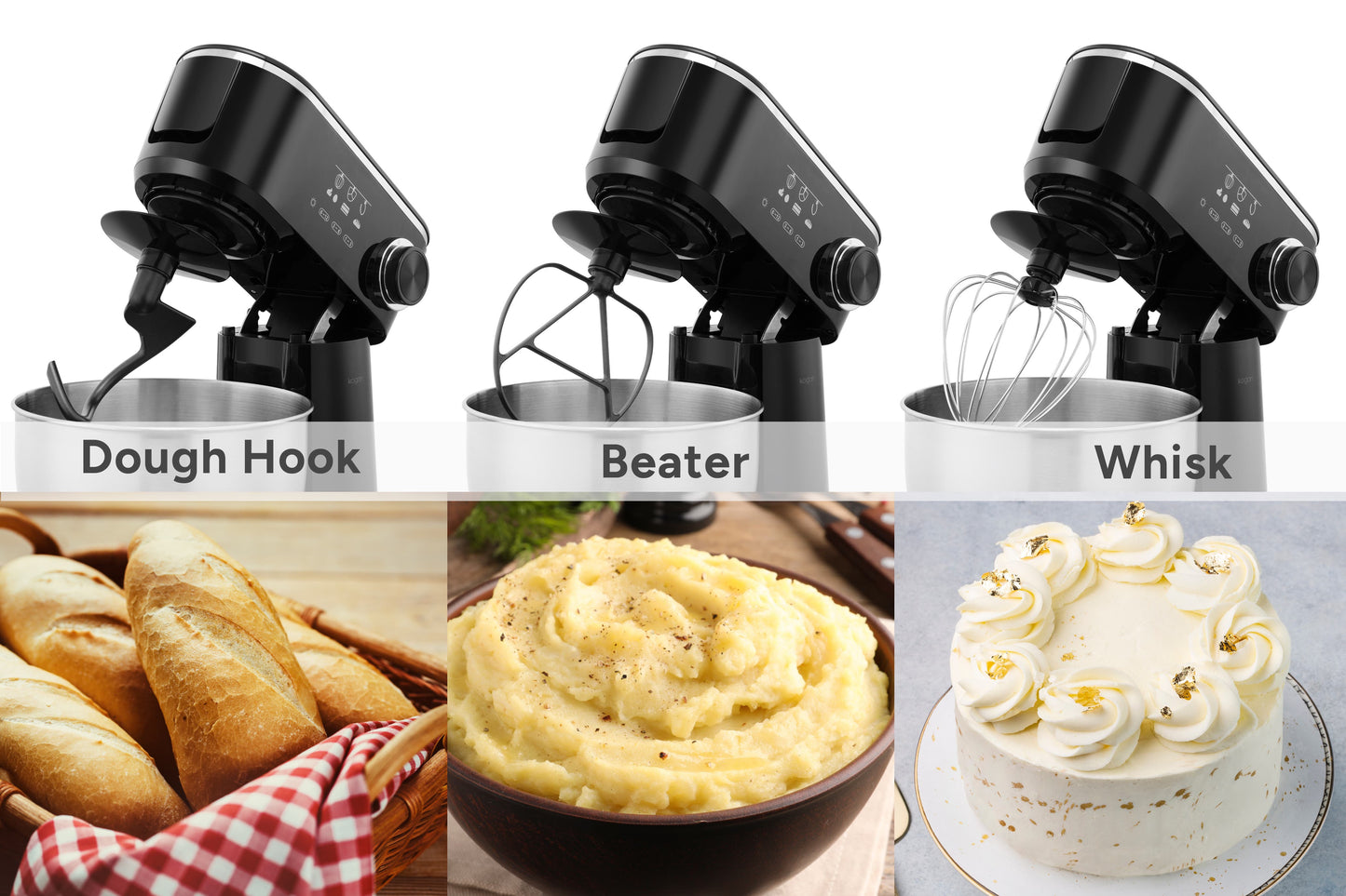 Kogan 600W Stand Mixer (Black)