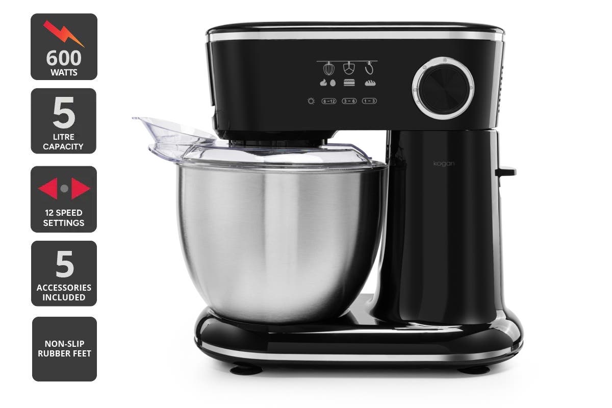 Kogan 600W Stand Mixer (Black)