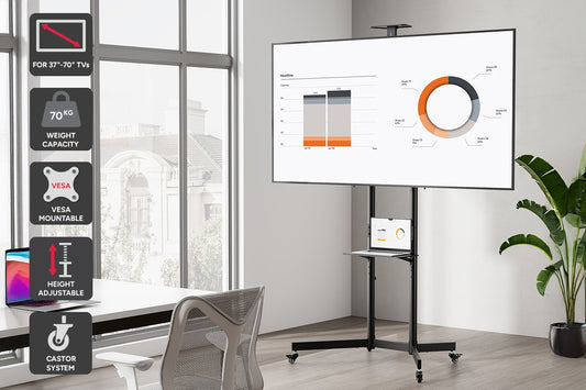 Kogan Heavy Duty Portable TV Floor Stand with Camera Shelf for 37" - 70" TVs