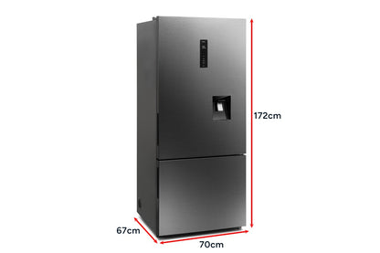 Kogan 412L Bottom Mount Fridge with Water Dispenser (Dark Stainless Steel)