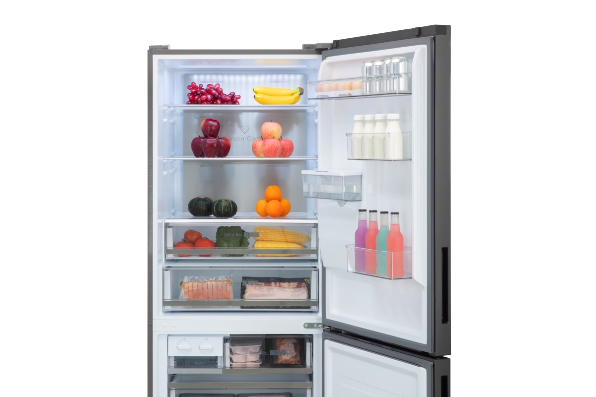 Kogan 412L Bottom Mount Fridge with Water Dispenser (Dark Stainless Steel)