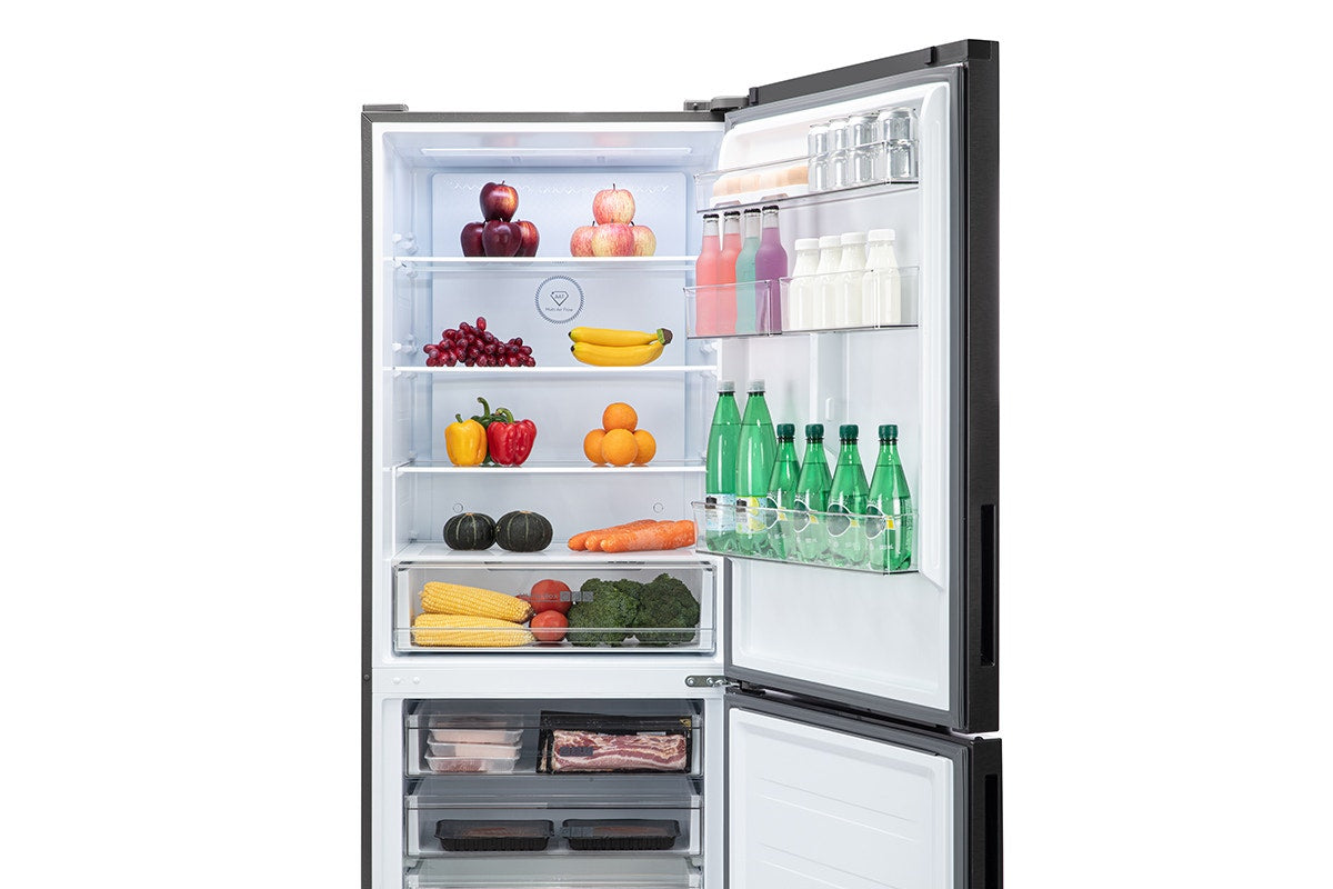 Kogan 416L Bottom Mount Fridge (Dark Stainless Steel)