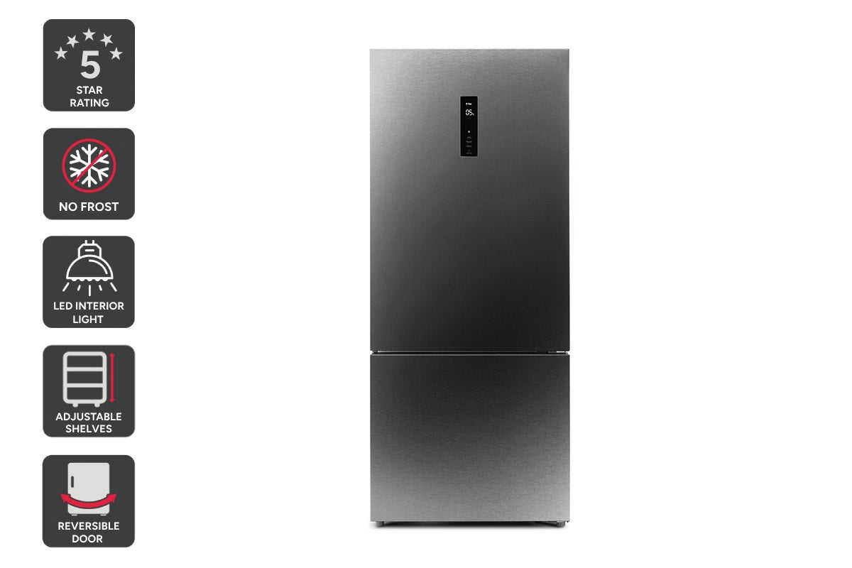 Kogan 416L Bottom Mount Fridge (Dark Stainless Steel)