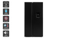 Kogan 631L Side by Side Fridge Black Stainless Steel Water Dispenser