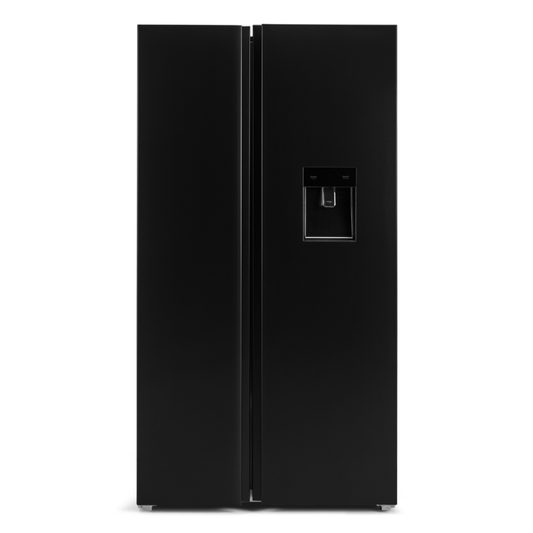 Kogan 631L Side by Side Fridge with Water Dispenser (Black Stainless Steel)